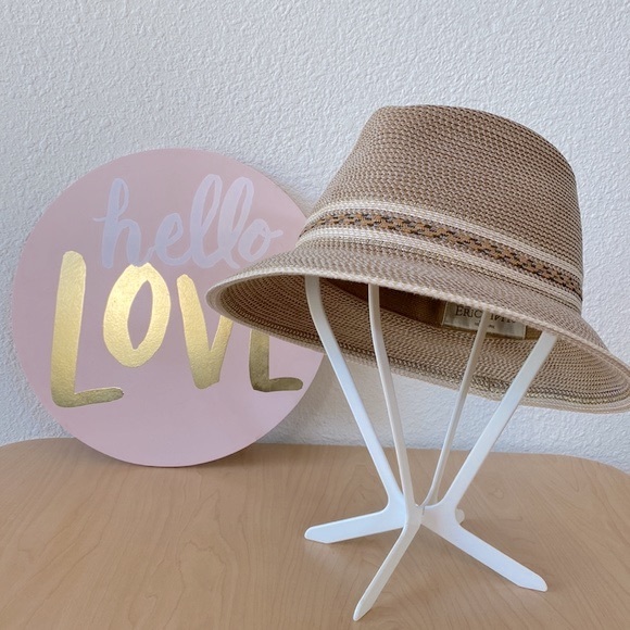 Eric Javits Accessories - Designer Eric Javits New York Tan Fedora Straw Hat One Size Fits Most